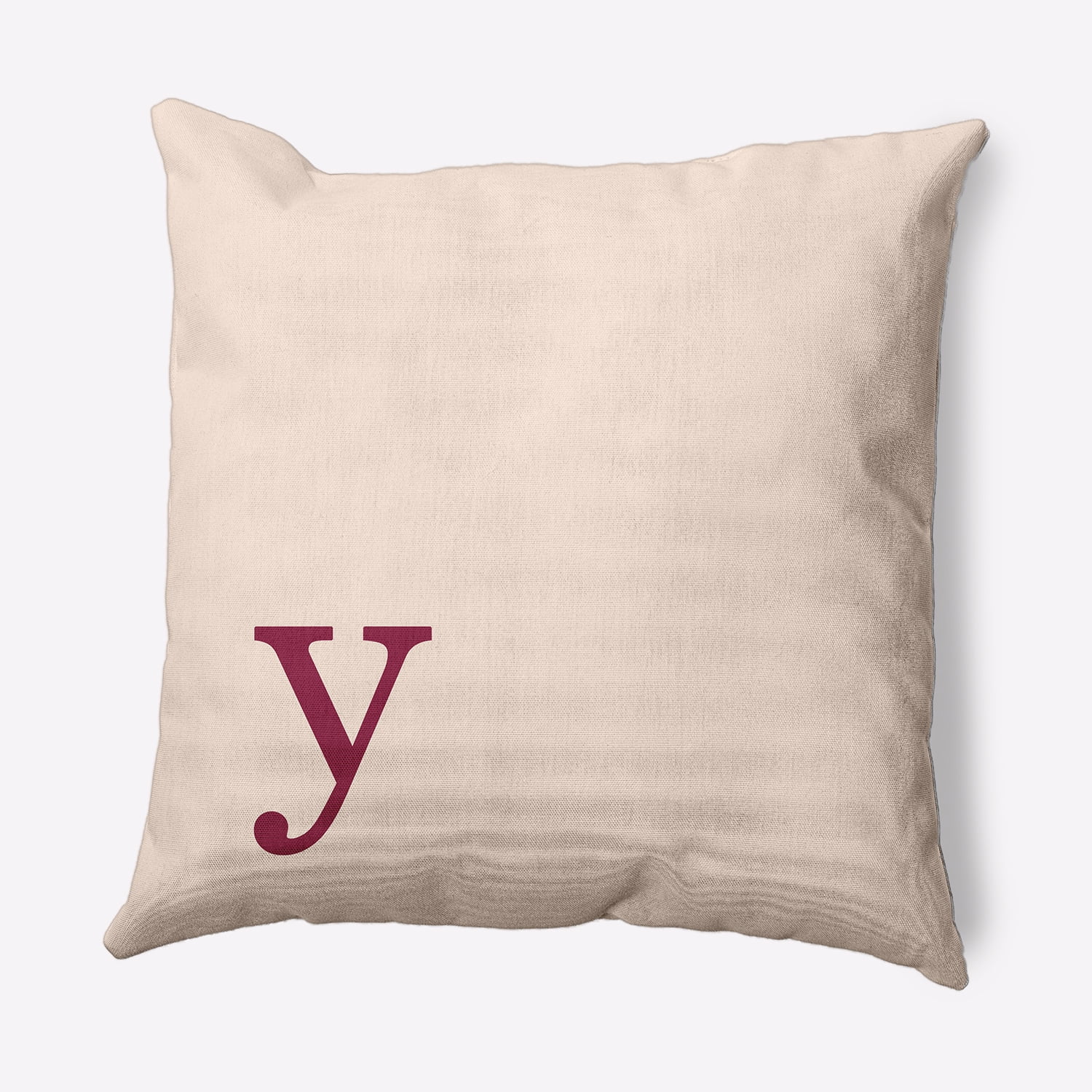 Simply Daisy 26" x 26" Modern Monogram Decorative Throw Pillow, Cranberry