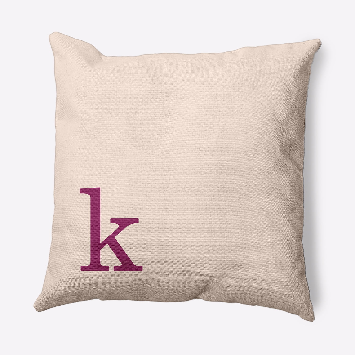 Simply Daisy 26" x 26" Modern Monogram Decorative Throw Pillow, Dusty Rose