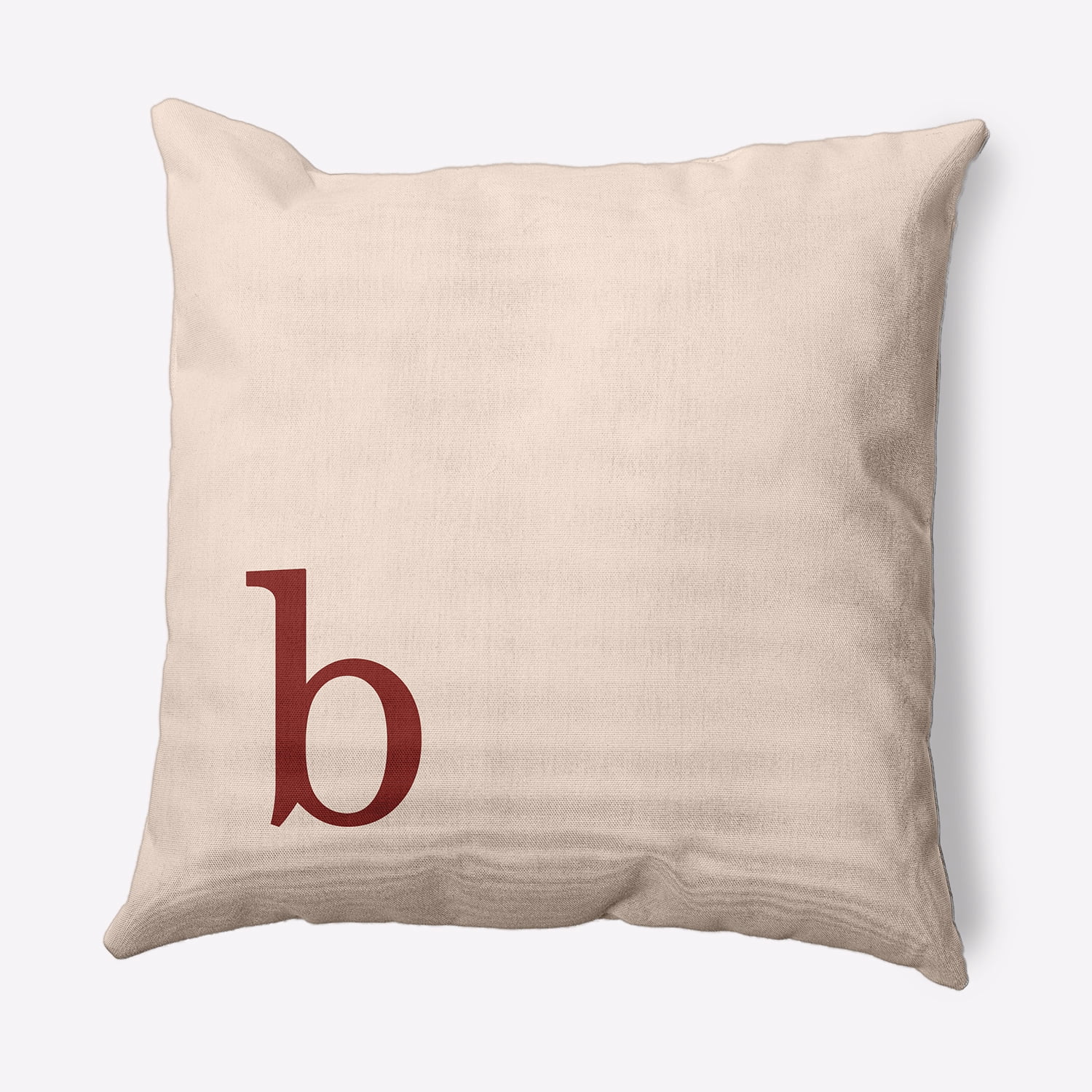Simply Daisy 26" x 26" Modern Monogram Decorative Throw Pillow, Maple Red