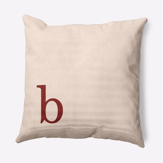 Simply Daisy 26" x 26" Modern Monogram Decorative Throw Pillow, Maple Red