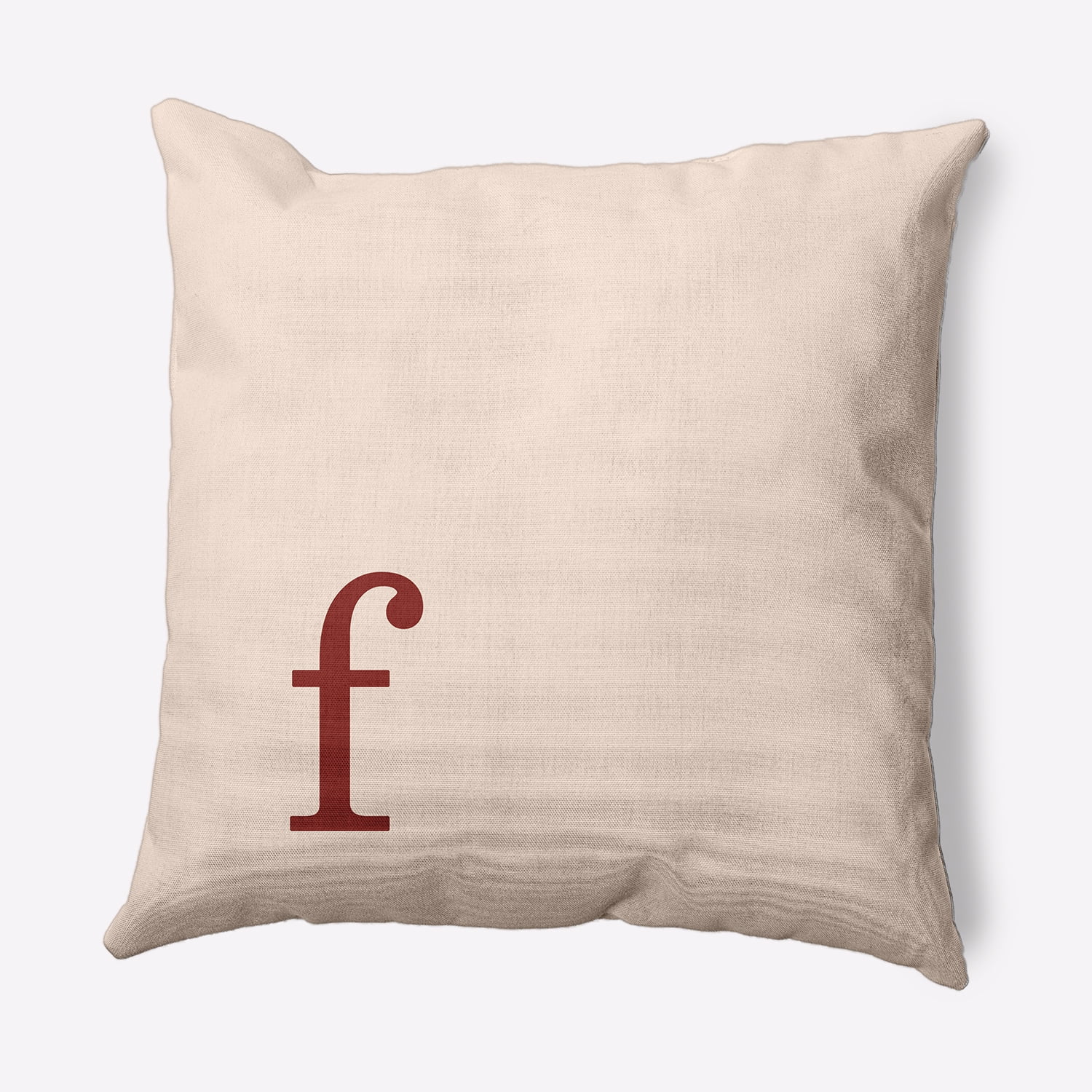 Simply Daisy 26" x 26" Modern Monogram Decorative Throw Pillow, Maple Red