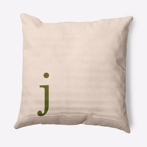 Simply Daisy 26" x 26" Modern Monogram Decorative Throw Pillow, Olive