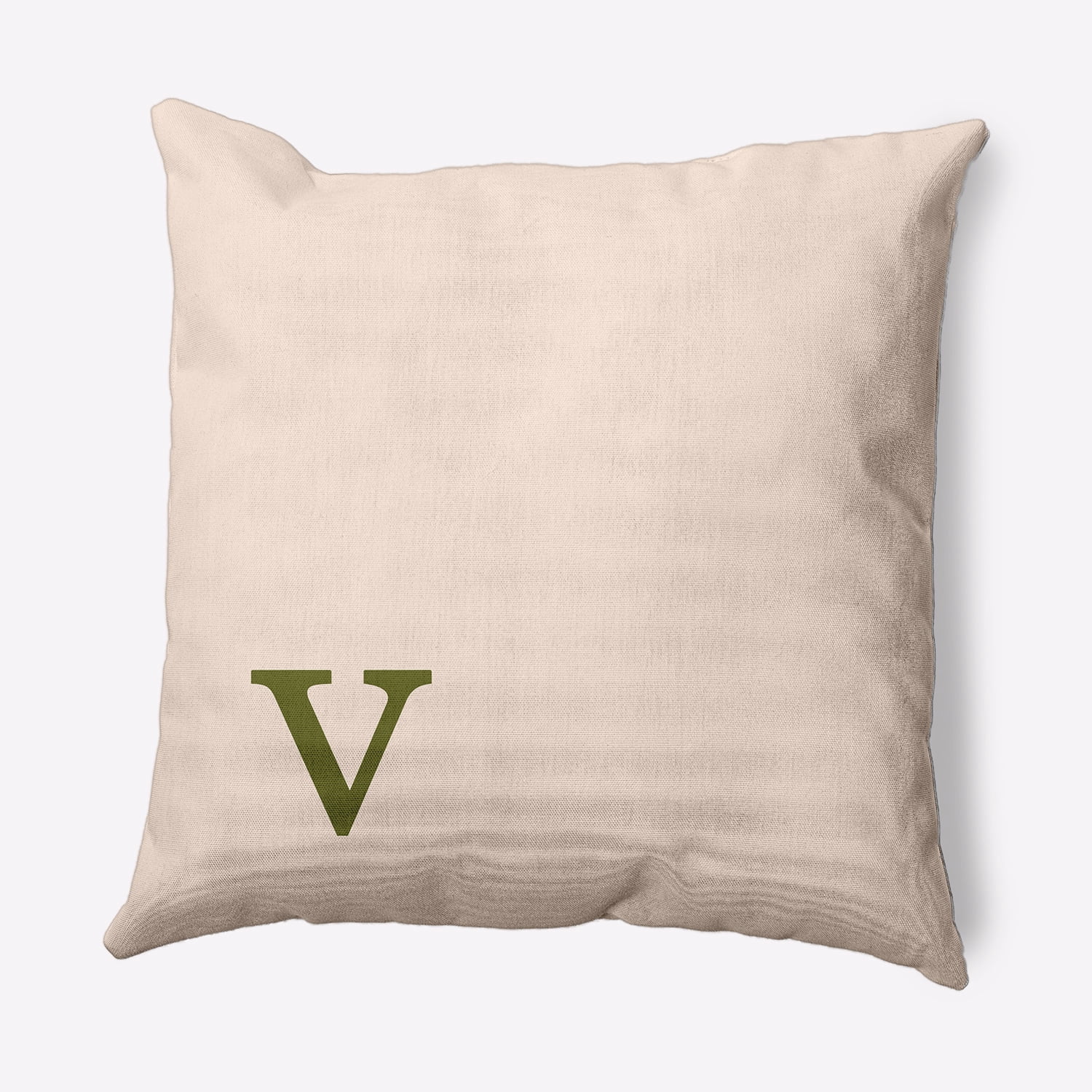 Simply Daisy 26" x 26" Modern Monogram Decorative Throw Pillow, Olive