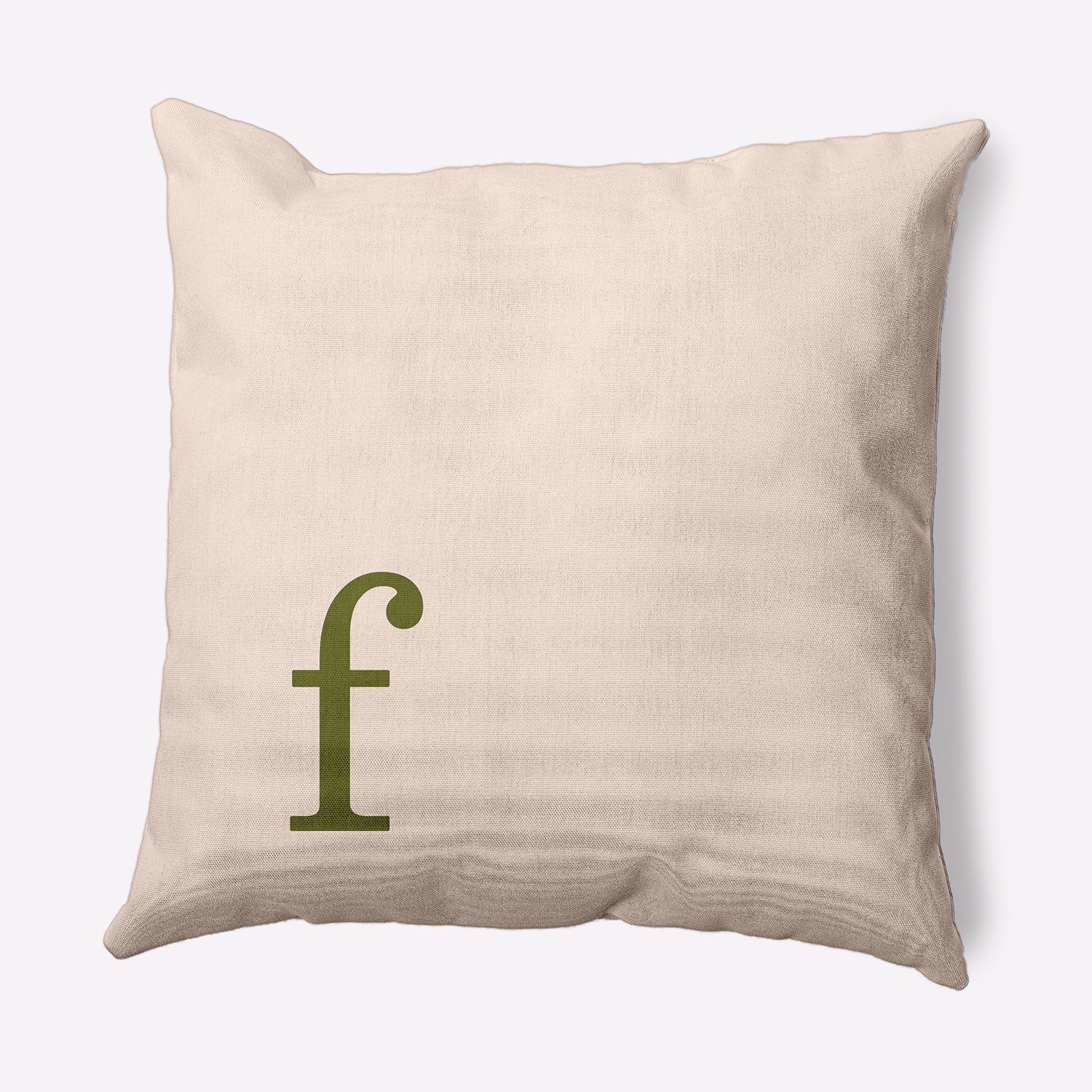 Simply Daisy 26" x 26" Modern Monogram Decorative Throw Pillow, Olive