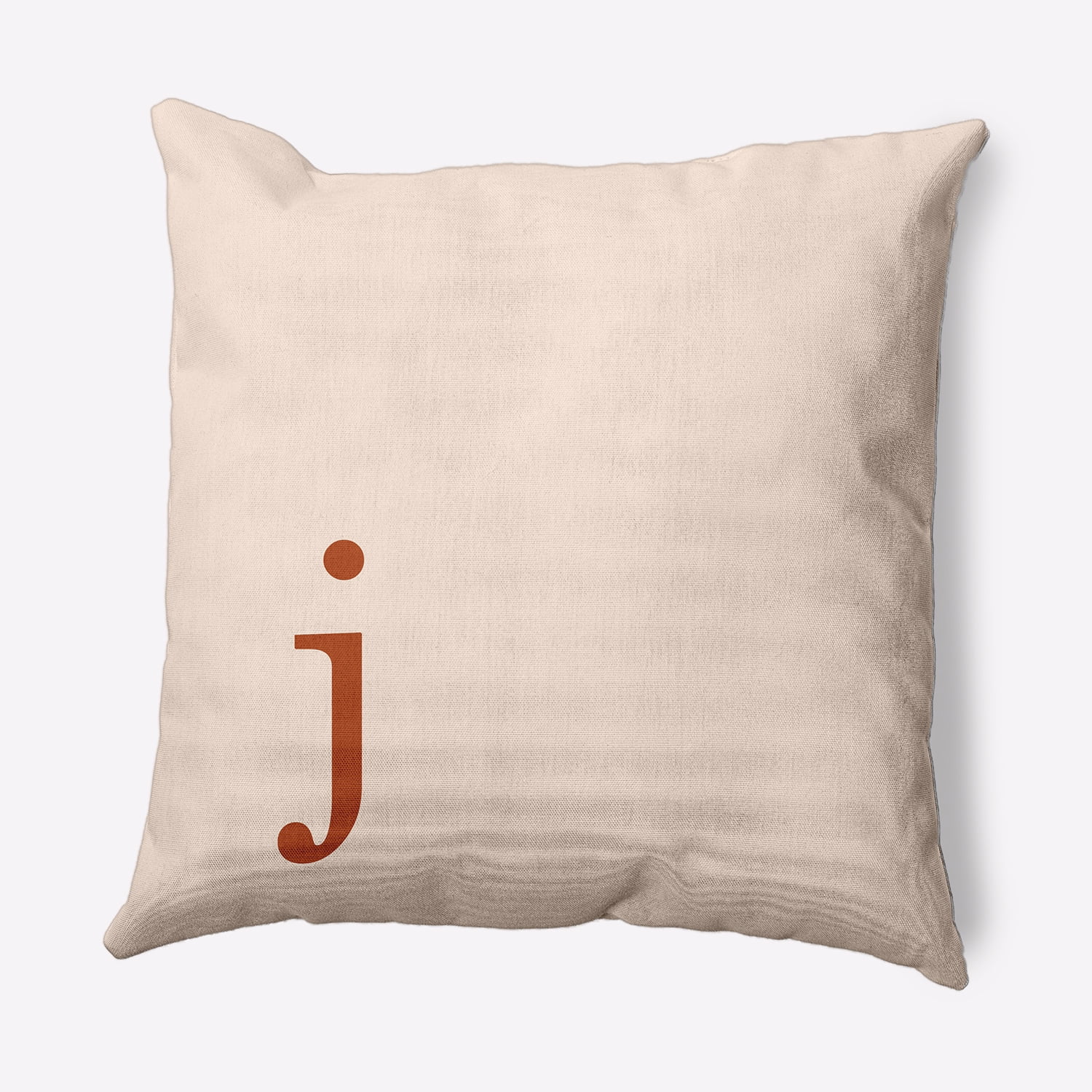 Simply Daisy 26" x 26" Modern Monogram Decorative Throw Pillow, Sienna
