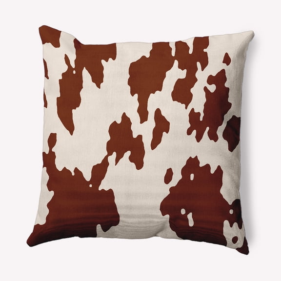 Simply Daisy 26" x 26" Moo Print Decorative Throw Pillow, Oak