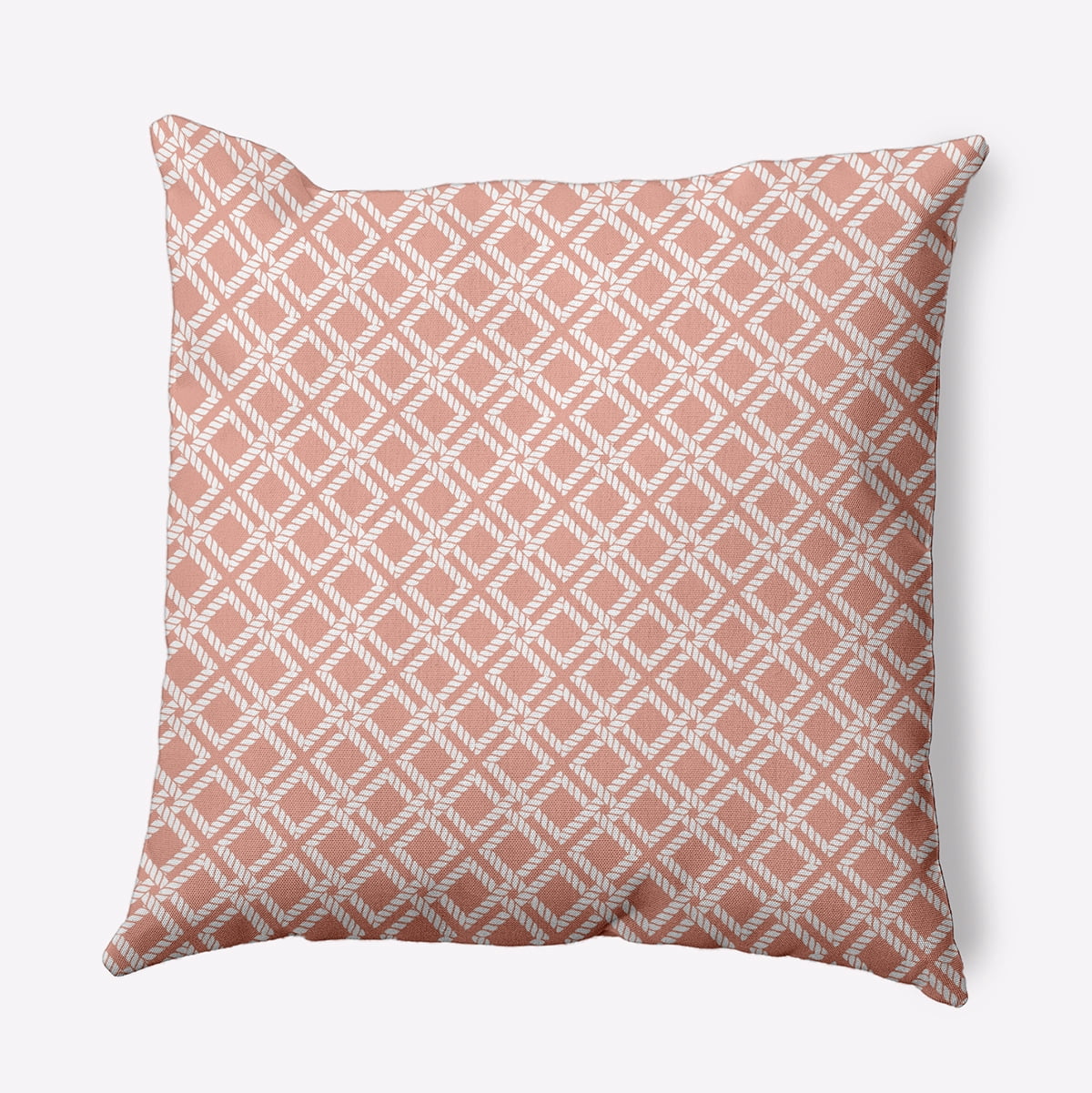 Simply Daisy 26" x 26" Rope Rigging Decorative Throw Pillow, Soft Coral (1 count)