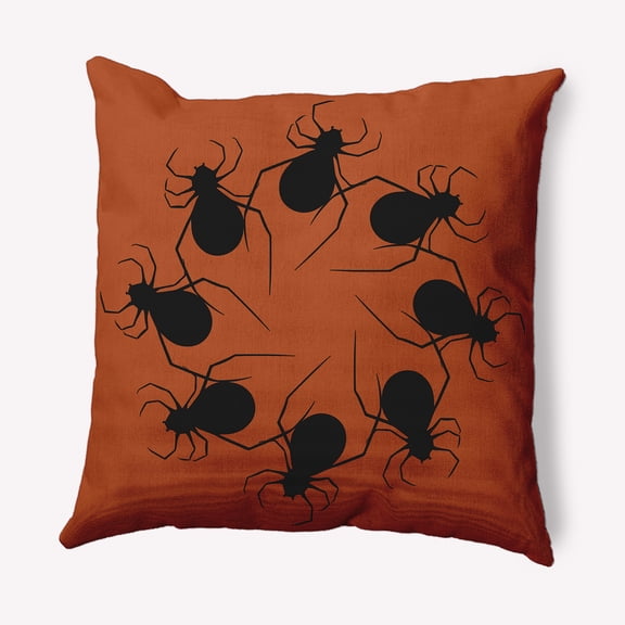 Simply Daisy 26" x 26" Spider Wreath Decorative Throw Pillow, Sienna