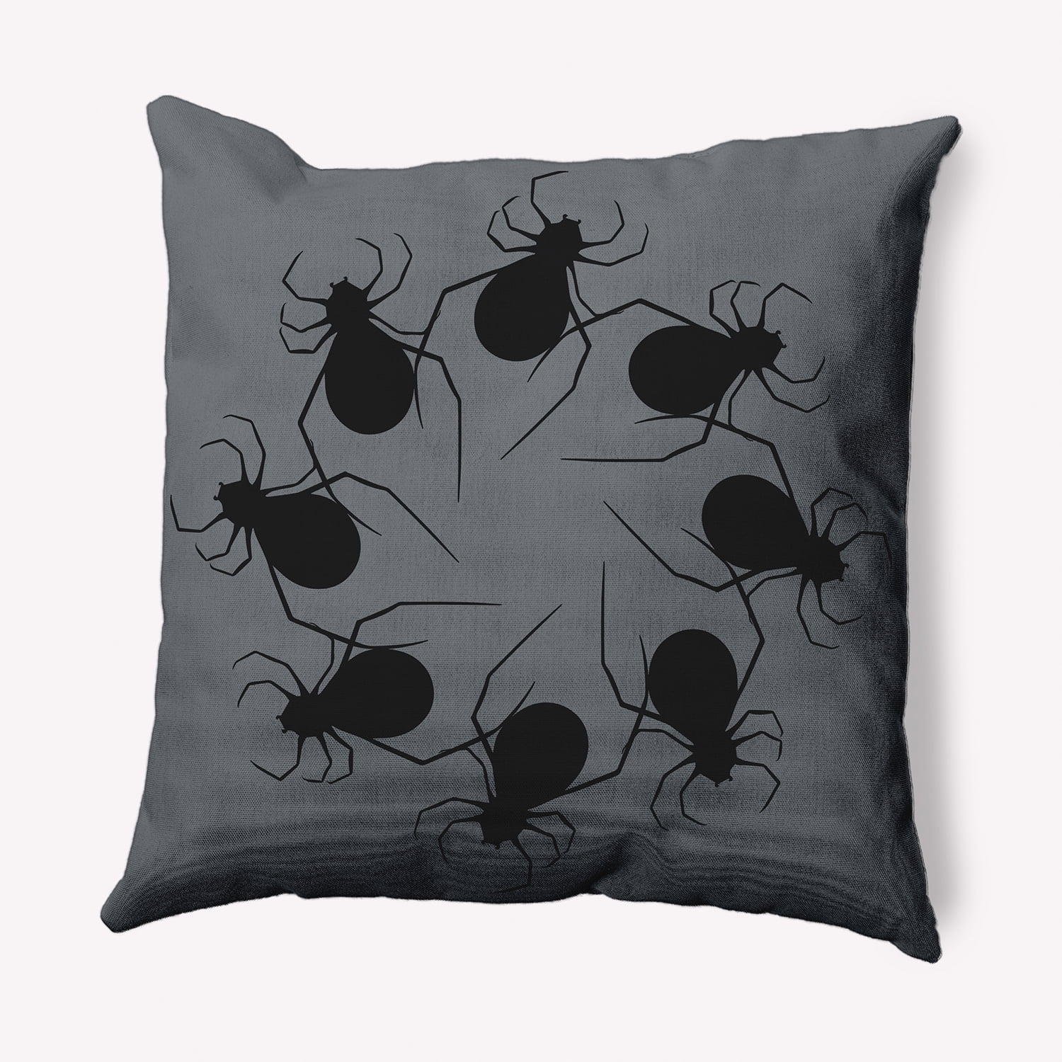 Simply Daisy 26" x 26" Spider Wreath Decorative Throw Pillow, Steel Gray