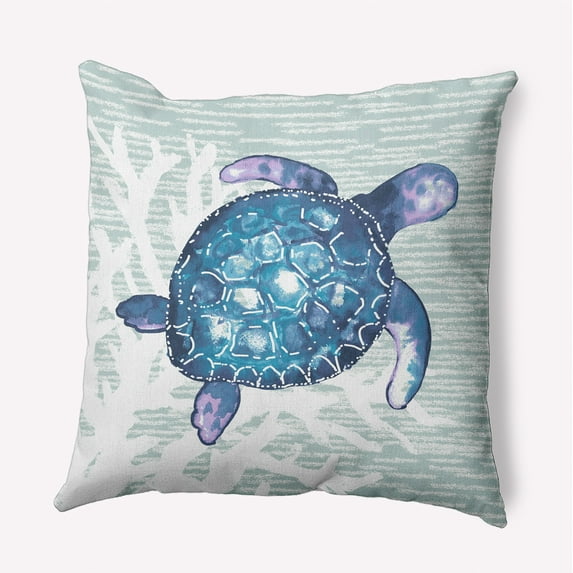 Simply Daisy 26" x 26" Turtle Friend Decorative Throw Pillow, Aqua (1 count)