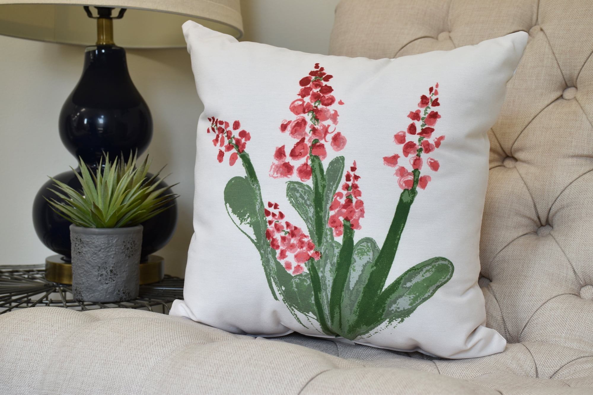 Simply Daisy, 26 x 26 inch,Bluebell Decorative Pillow,Red