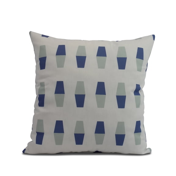 Simply Daisy, 26 x 26 inch, Bowling Pins, Geometric Print Pillow, Blue