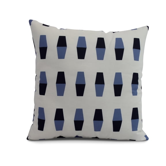 Simply Daisy, 26 x 26 inch, Bowling Pins, Geometric Print Pillow, Navy Blue