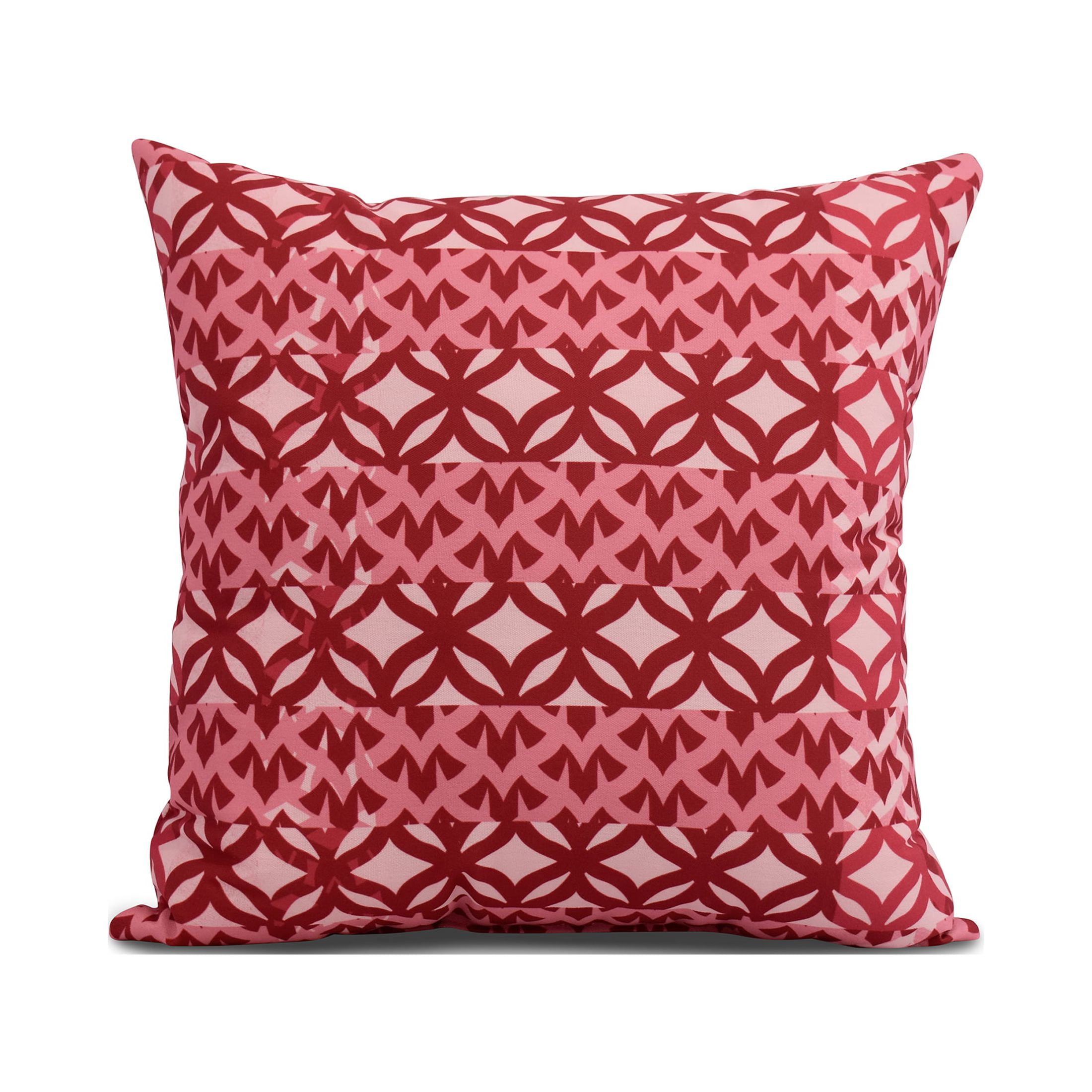 Simply Daisy, 26 x 26 inch, Greeko Simple, Geometric Print Pillow, Red