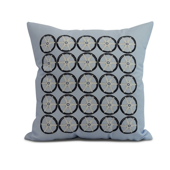 Simply Daisy, 26 x 26 inch, Nautical Geo Square, Geometric Print Pillow, Blue