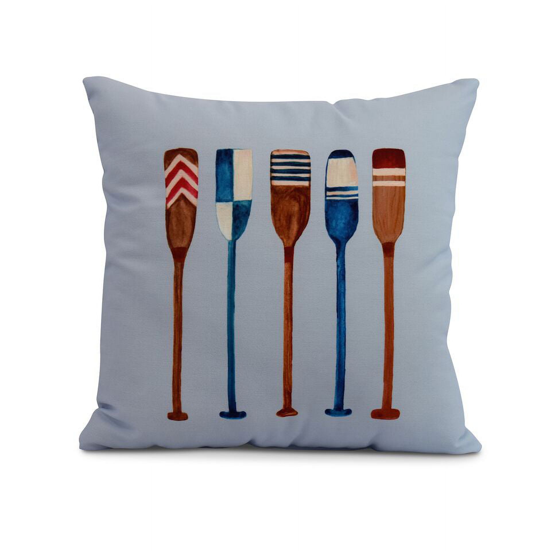 Simply Daisy, 26 x 26 inch, Oar Multi Painted, Geometric Print Pillow, Blue