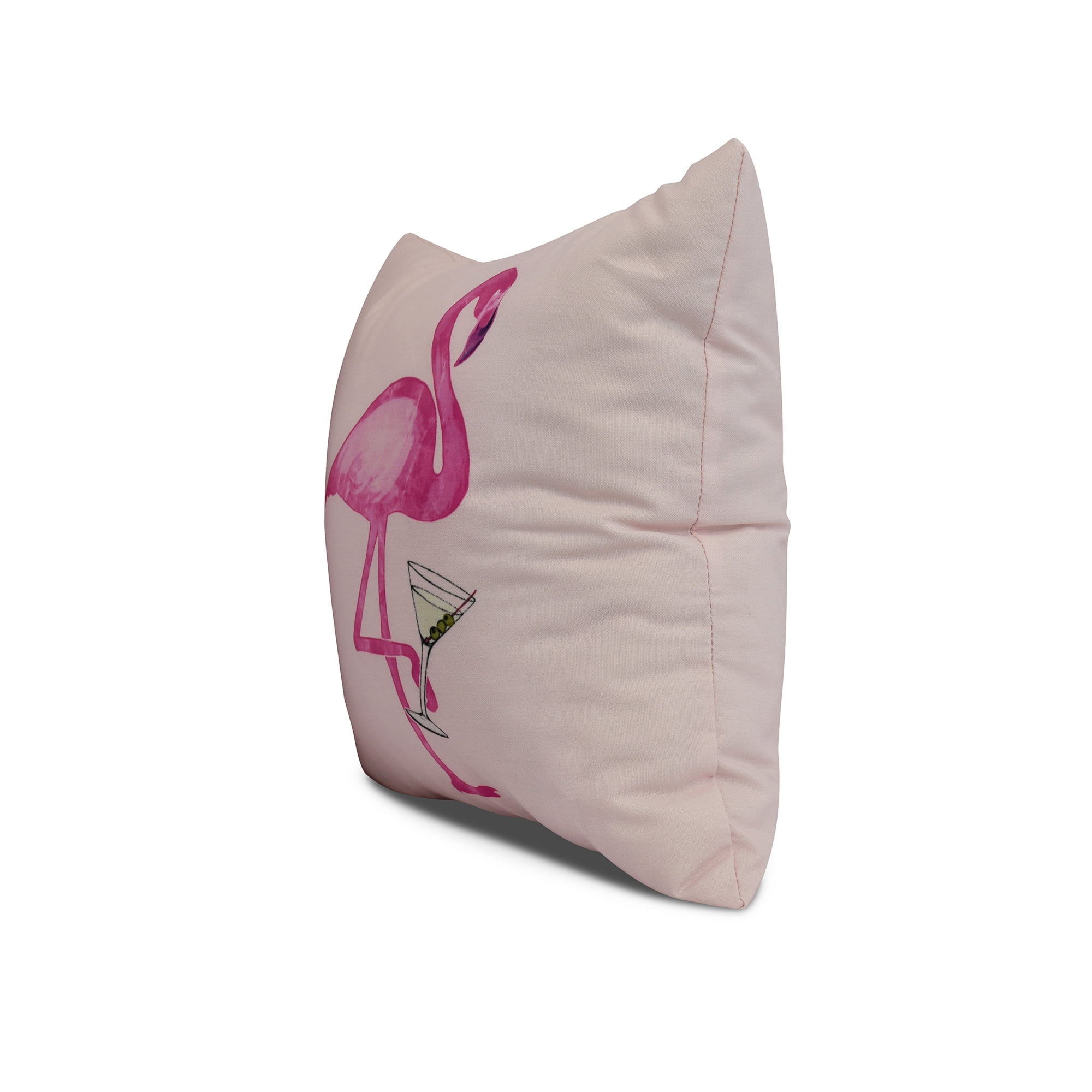 Simply Daisy, 26 x 26 inch, Single Flamingo Animal Print Pillow, Pink
