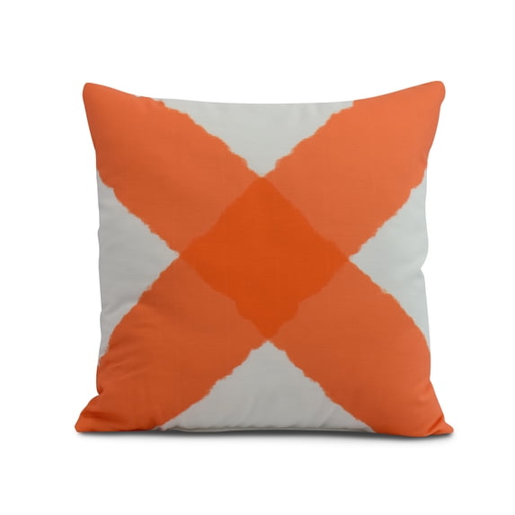 Simply Daisy, 26 x 26 inch, X Marks the Spot, Geometric Print Pillow, Orange