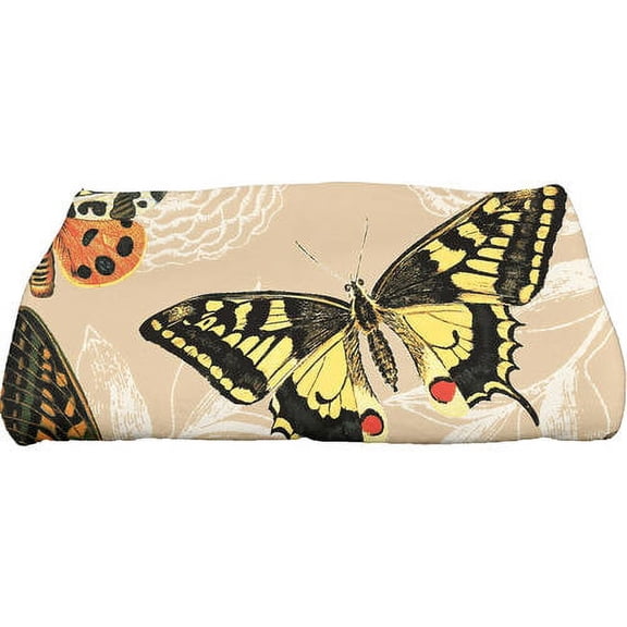 Simply Daisy 28" x 58" Antique Butterflies and Flowers Animal Print Bath Towel