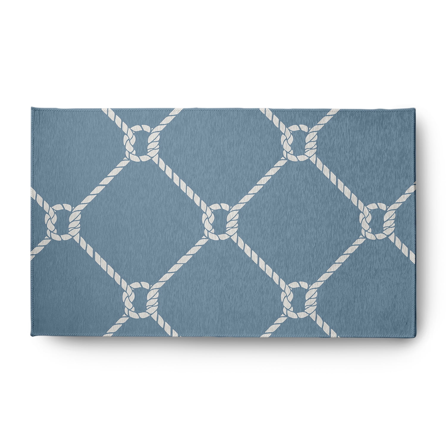 Simply Daisy 3' x 5' Ahoy! Nautical Chenille Rug, Dusty Smoke