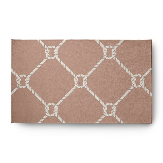 Simply Daisy 3' x 5' Ahoy! Nautical Chenille Rug, Mauve