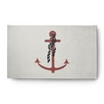 thumbnail image 1 of Simply Daisy 3' x 5' Anchor and Rope Nautical Chenille Rug, Ligonberry Red, 1 of 4