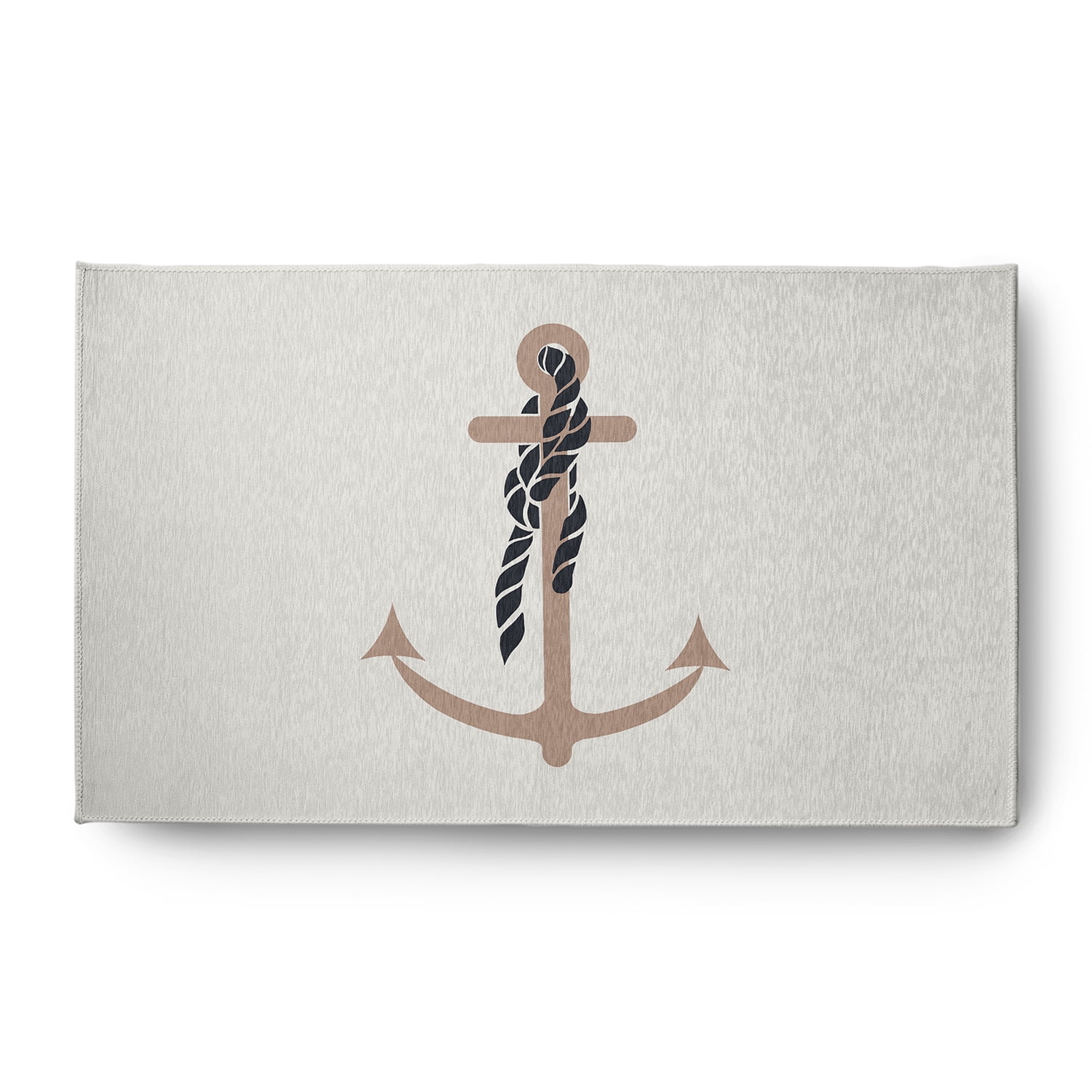 Simply Daisy 3' x 5' Anchor and Rope Nautical Chenille Rug, Mauve