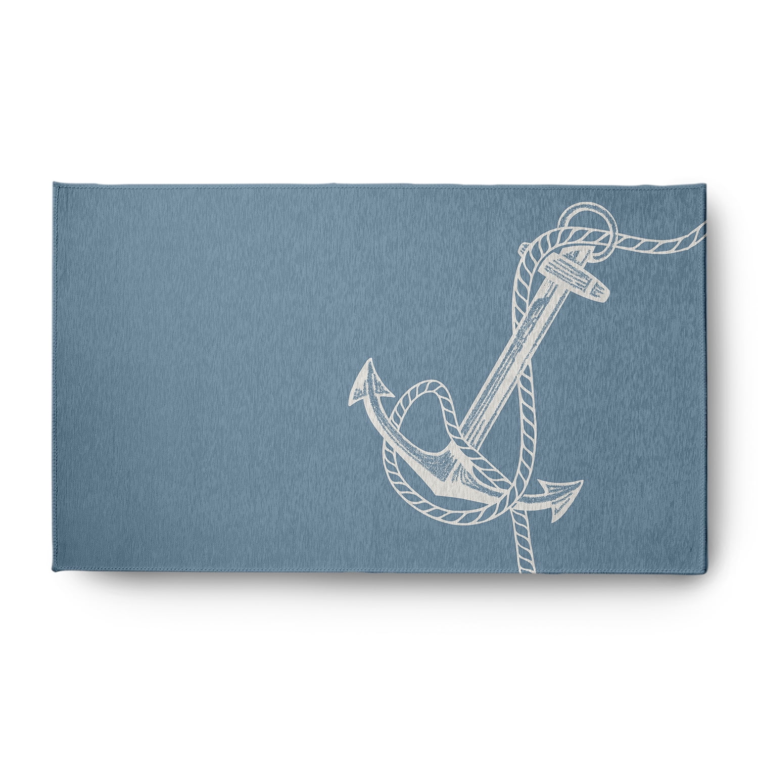 Simply Daisy 3' x 5' Anchored Nautical Chenille Rug, Dusty Smoke