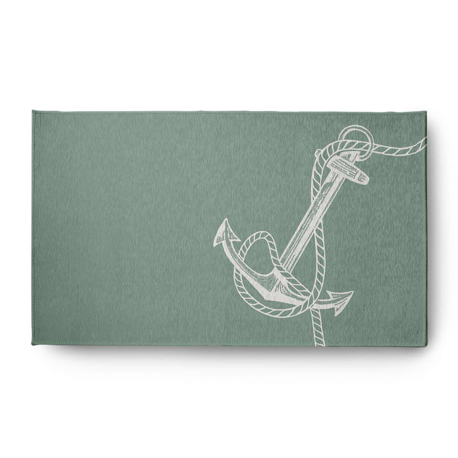 Simply Daisy 3' x 5' Anchored Nautical Chenille Rug, Sage