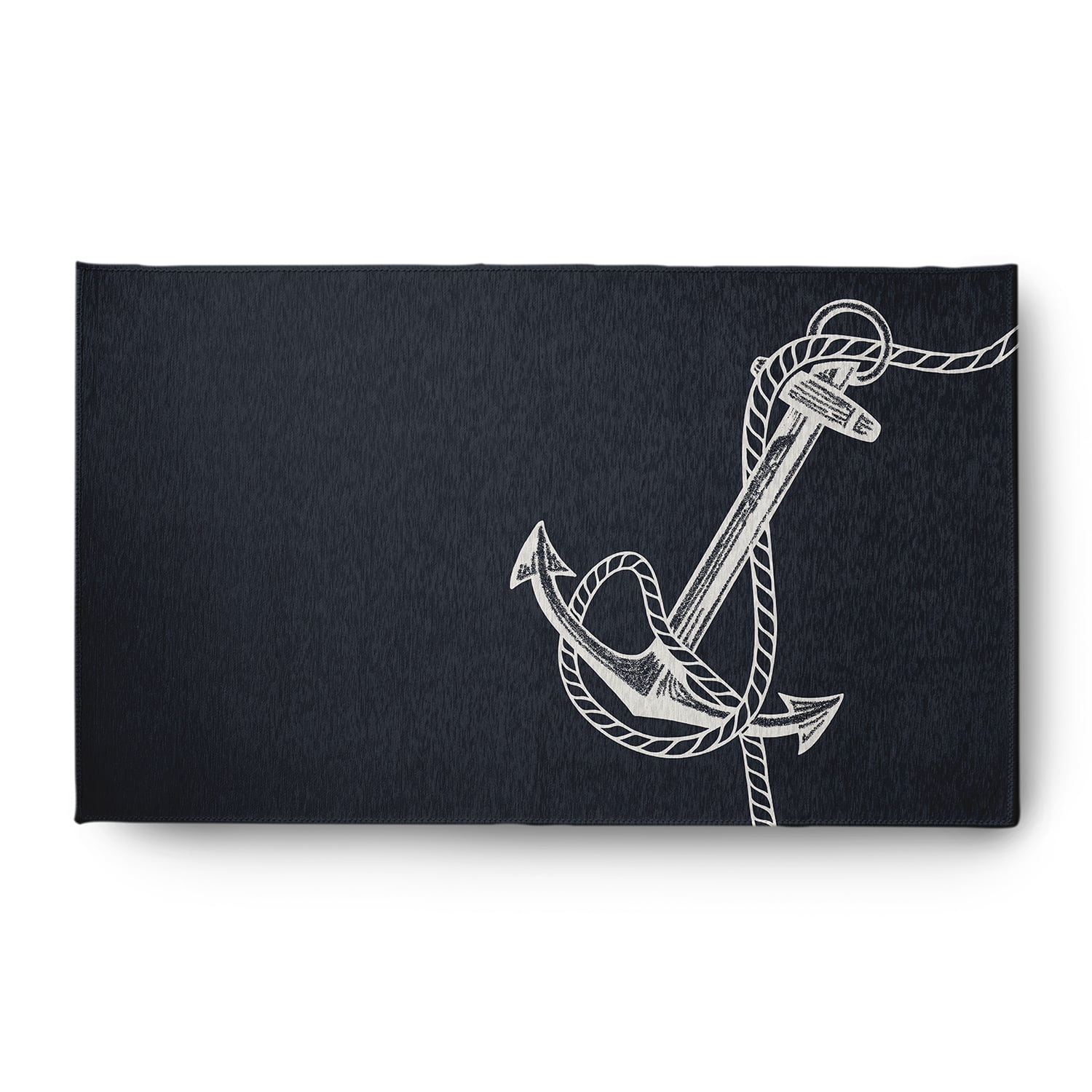 Simply Daisy 3' x 5' Anchored Nautical Chenille Rug, Shark Blue