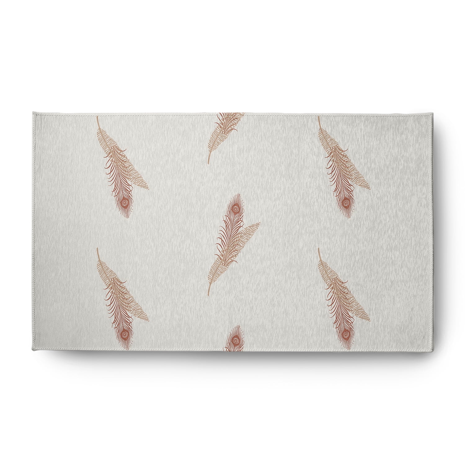 Simply Daisy 3' x 5' Basswood Brown Feather Stripe Spring Chenille Indoor/Outdoor Rug