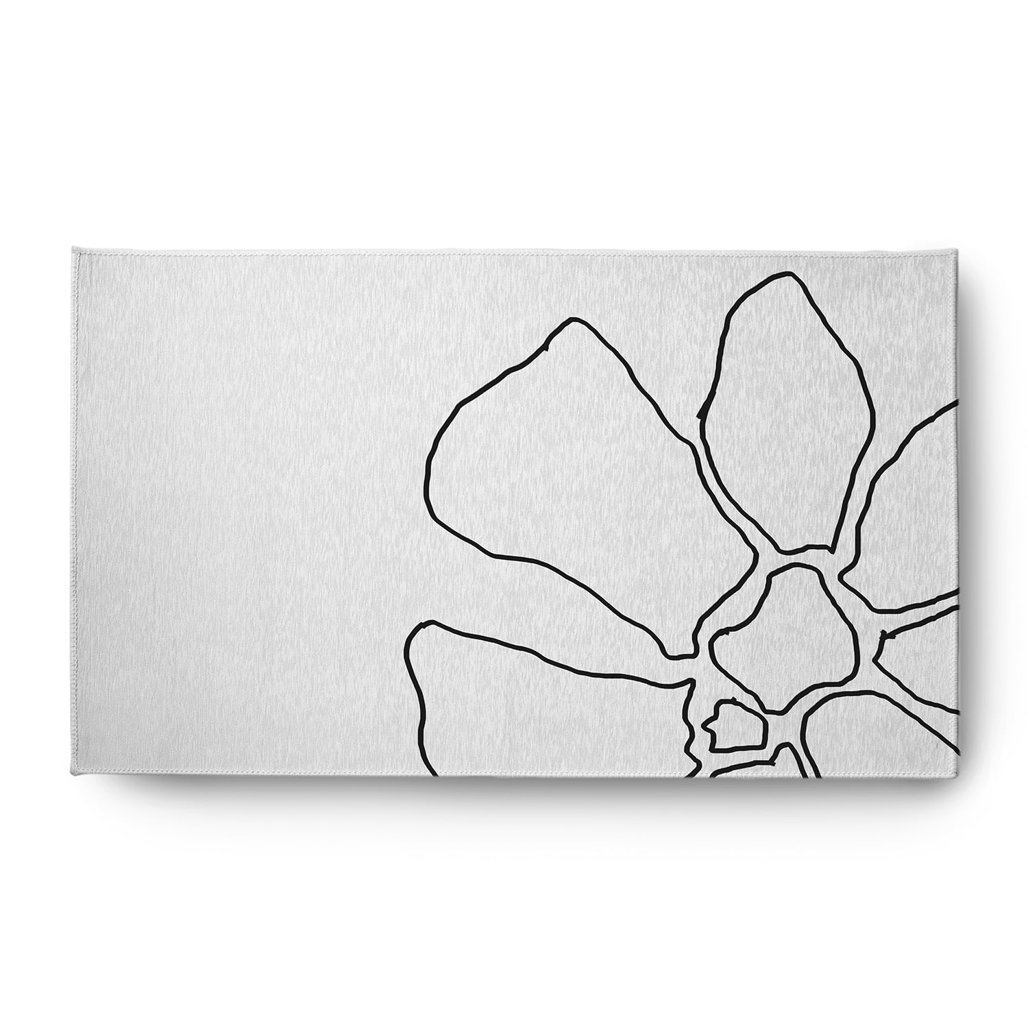 Simply Daisy 3' x 5' Black/White Petal Lines Spring Chenille Rug