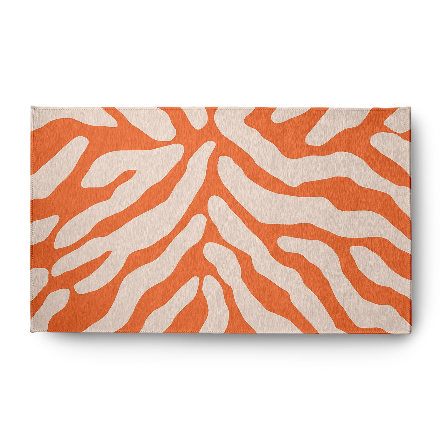 Simply Daisy 3' x 5' Blood Orange Animal Stripe Spring Chenille Indoor/Outdoor Rug