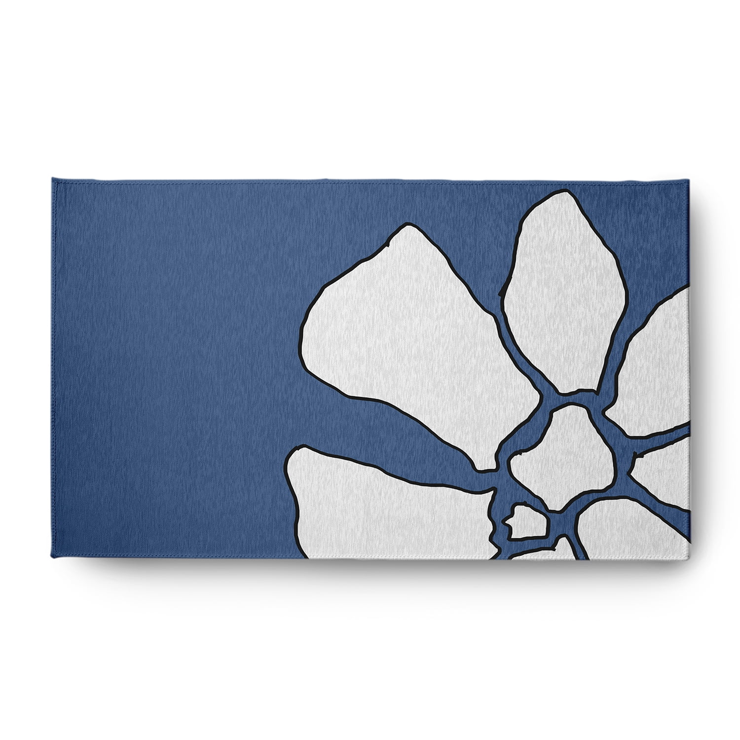 Simply Daisy 3' x 5' Blue Petal Lines Spring Chenille Rug