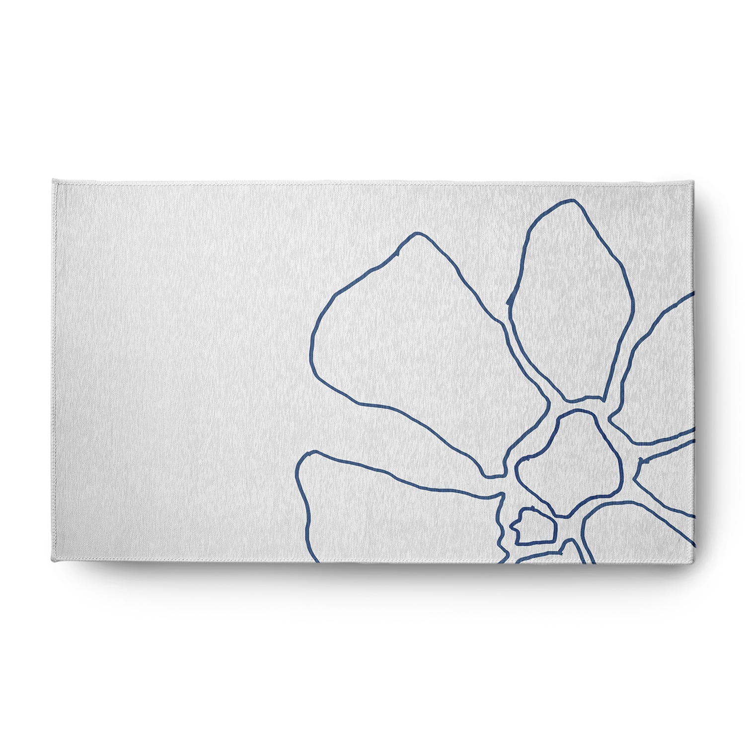Simply Daisy 3' x 5' Blue/White Petal Lines Spring Chenille Indoor/Outdoor Rug