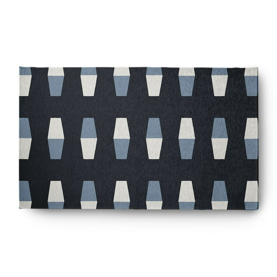 Simply Daisy 3' x 5' Bowling Pins Nautical Chenille Rug, Shark Blue