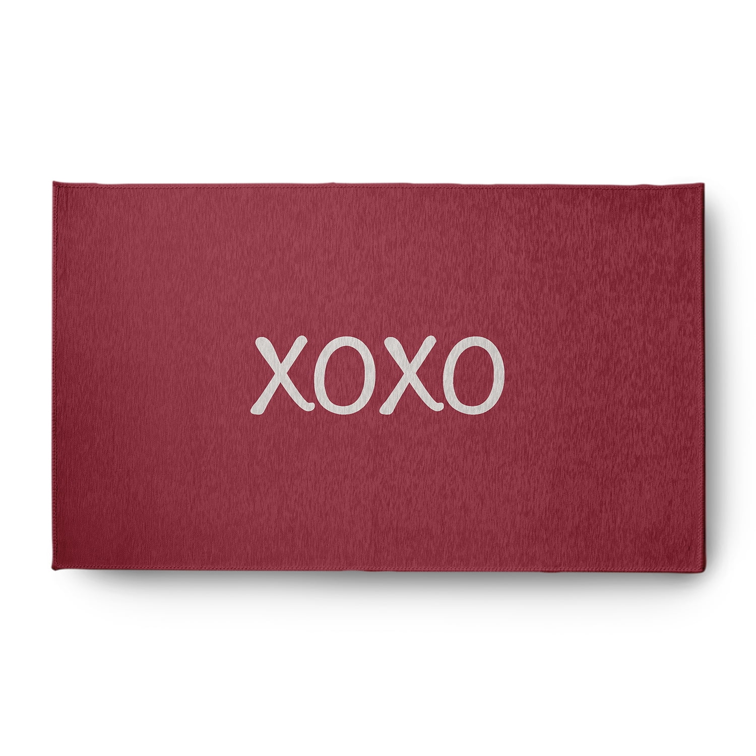 Simply Daisy 3' x 5' Brick XOXO Valentines Chenille Indoor/Outdoor Rug