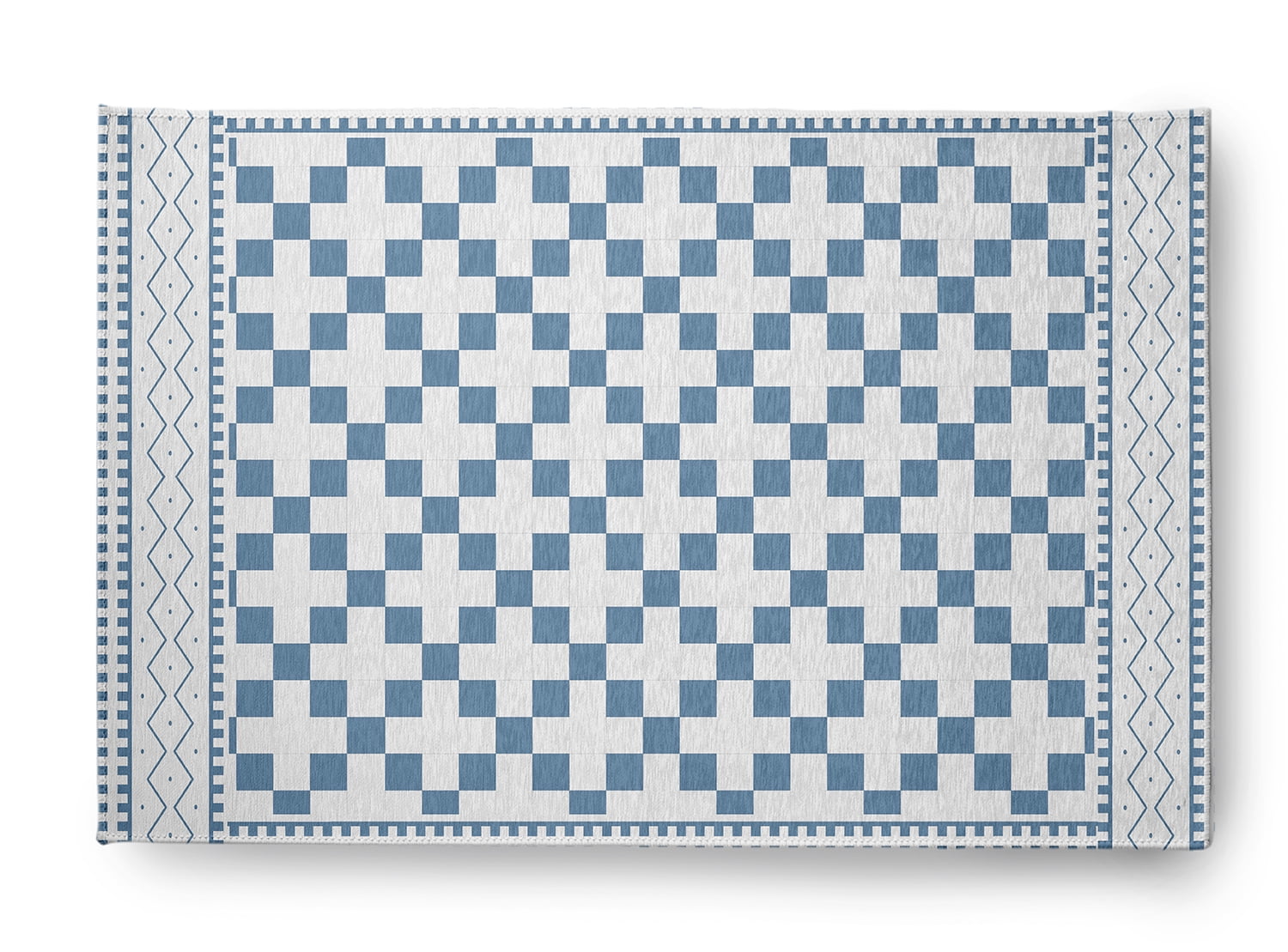 Simply Daisy 3' x 5' Chambray Cross and Squares Indoor/outdoor Rug