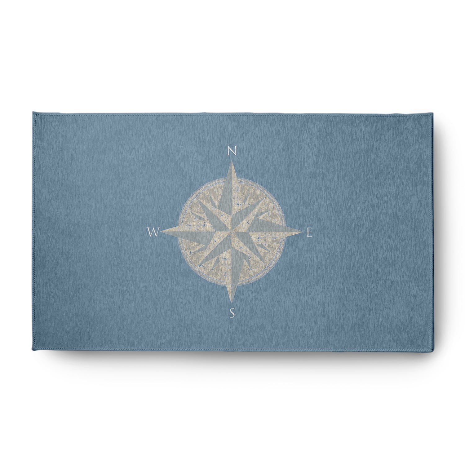 Simply Daisy 3' x 5' Compass Nautical Chenille Rug, Dusty Smoke
