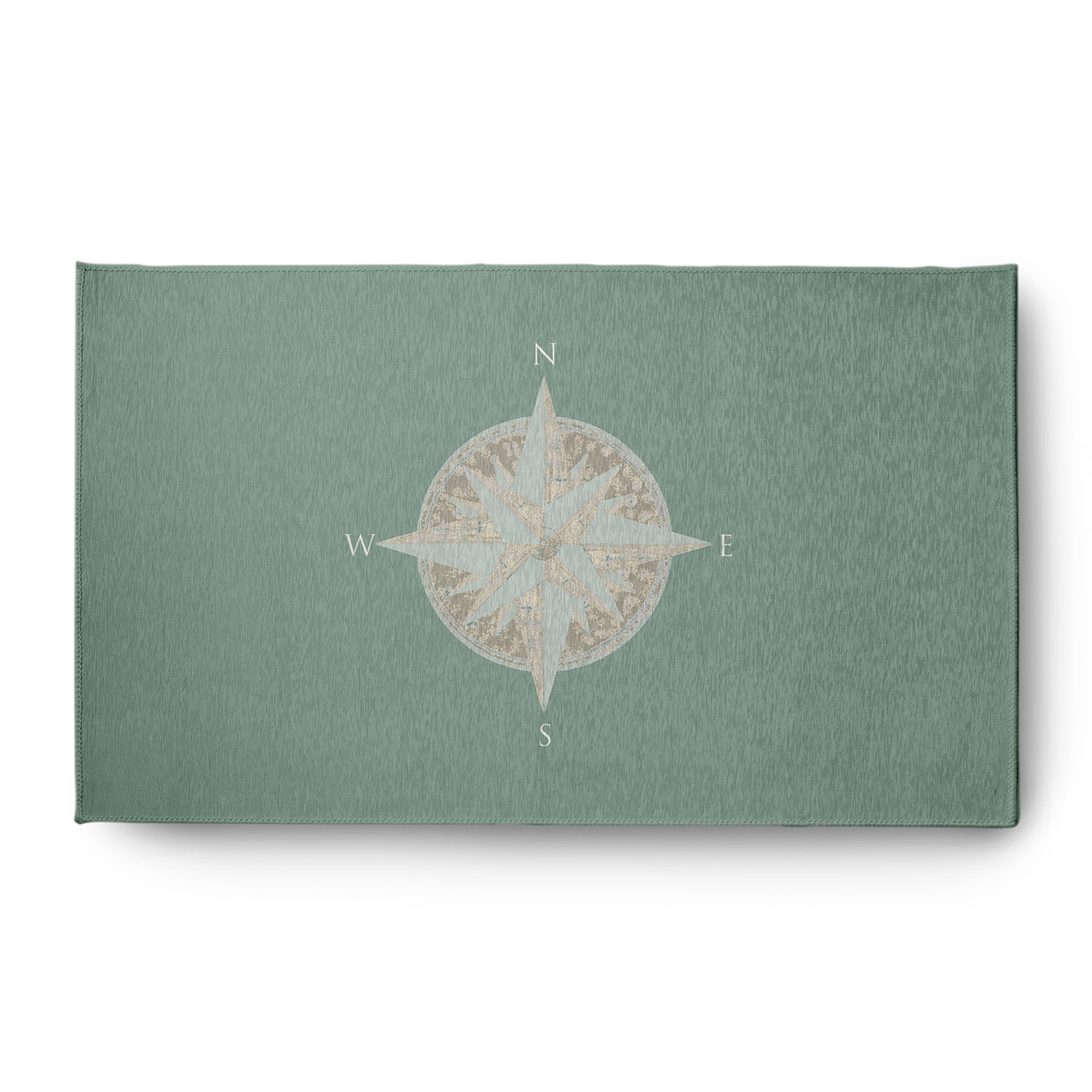 Simply Daisy 3' x 5' Compass Nautical Chenille Rug, Sage