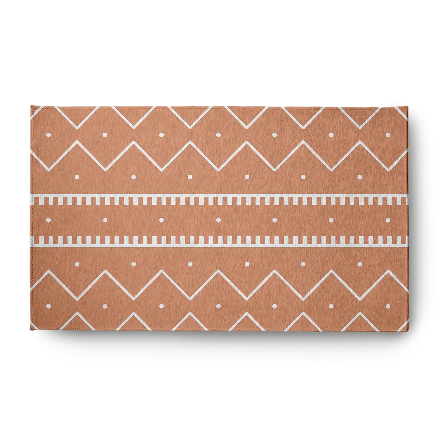 Simply Daisy 3' x 5' Coral Mudcloth Chenille Indoor/Outdoor Rug