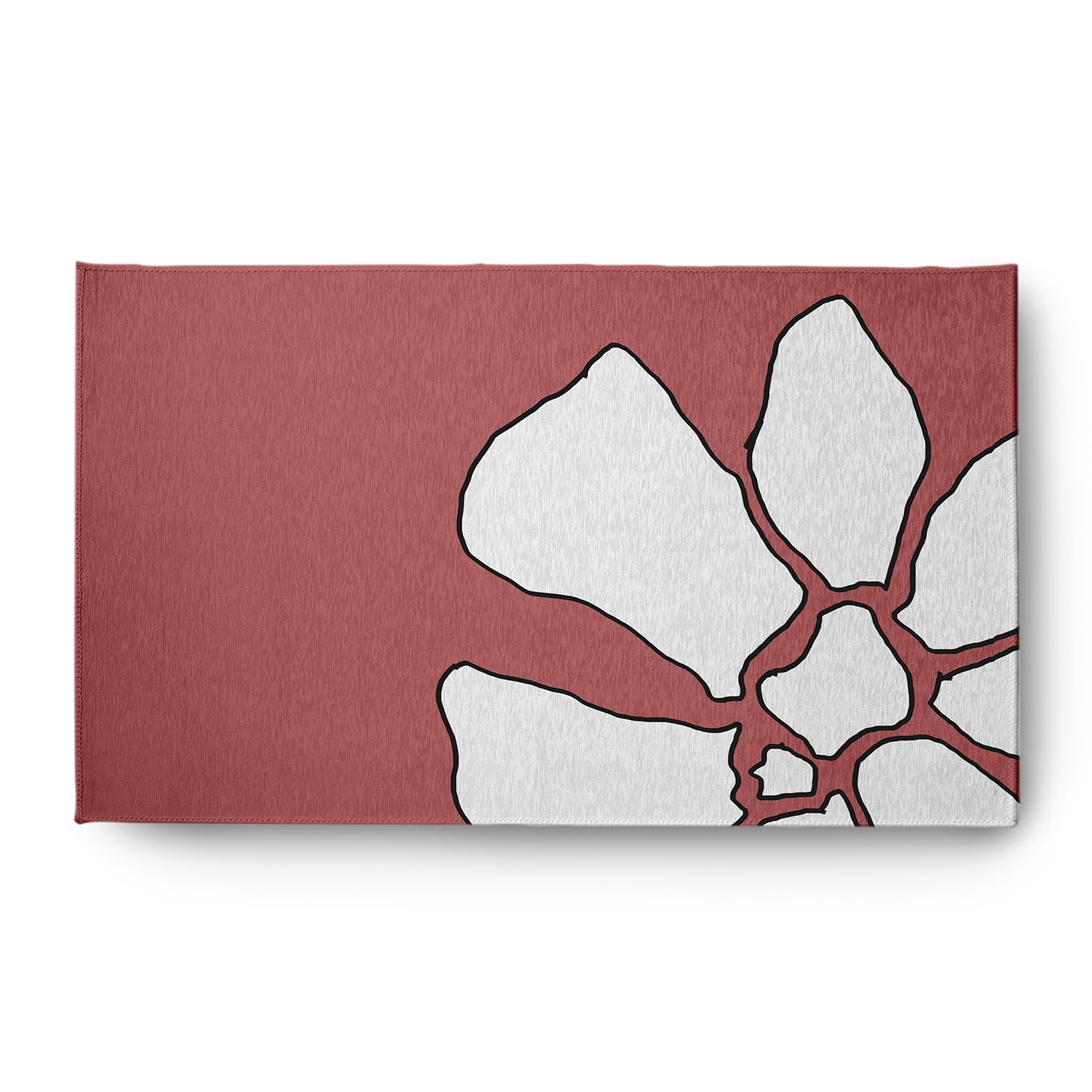Simply Daisy 3' x 5' Coral Petal Lines Spring Chenille Indoor/Outdoor Rug
