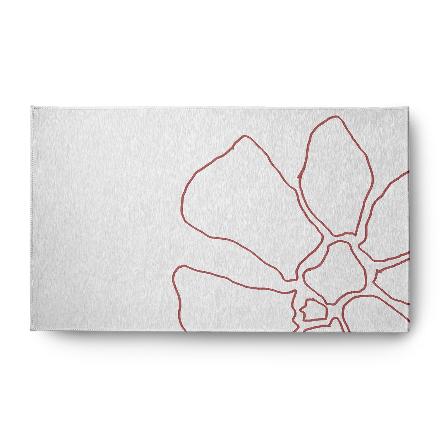 Simply Daisy 3' x 5' Coral/White Petal Lines Spring Chenille Indoor/Outdoor Rug