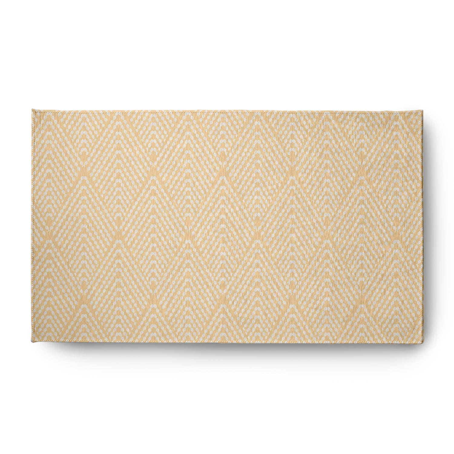 Simply Daisy 3' x 5' Corn Yellow Lifeflor Diamond Spring Chenille Indoor/Outdoor Rug