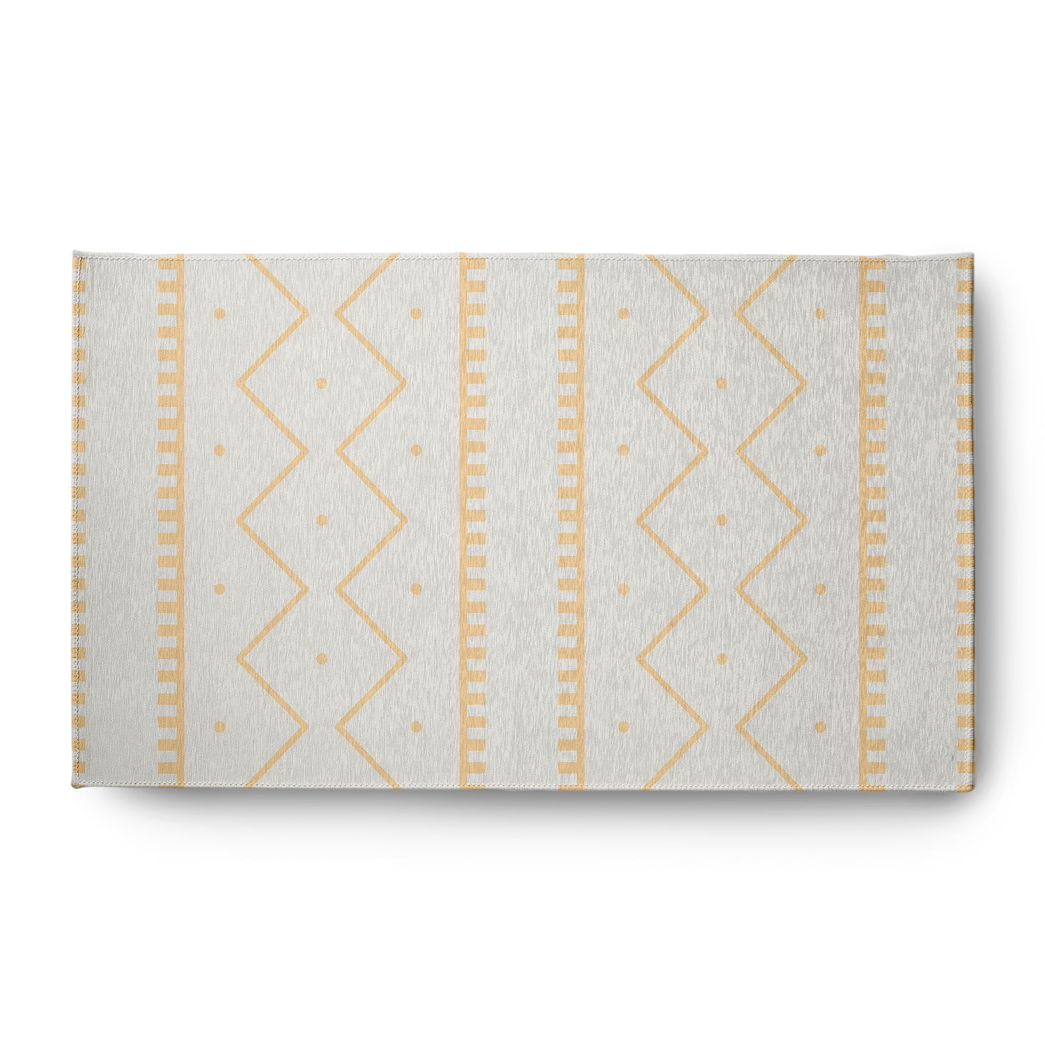 Simply Daisy 3' x 5' Corn Yellow Mudcloth Spring Chenille Indoor/Outdoor Rug