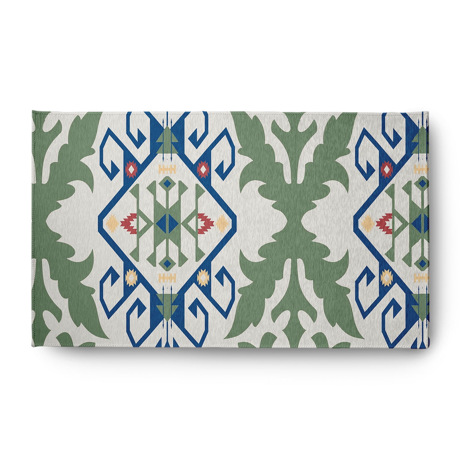 Simply Daisy 3' x 5' Dark Cobalt Blue Bombay Medallion Spring Chenille Indoor/Outdoor Rug