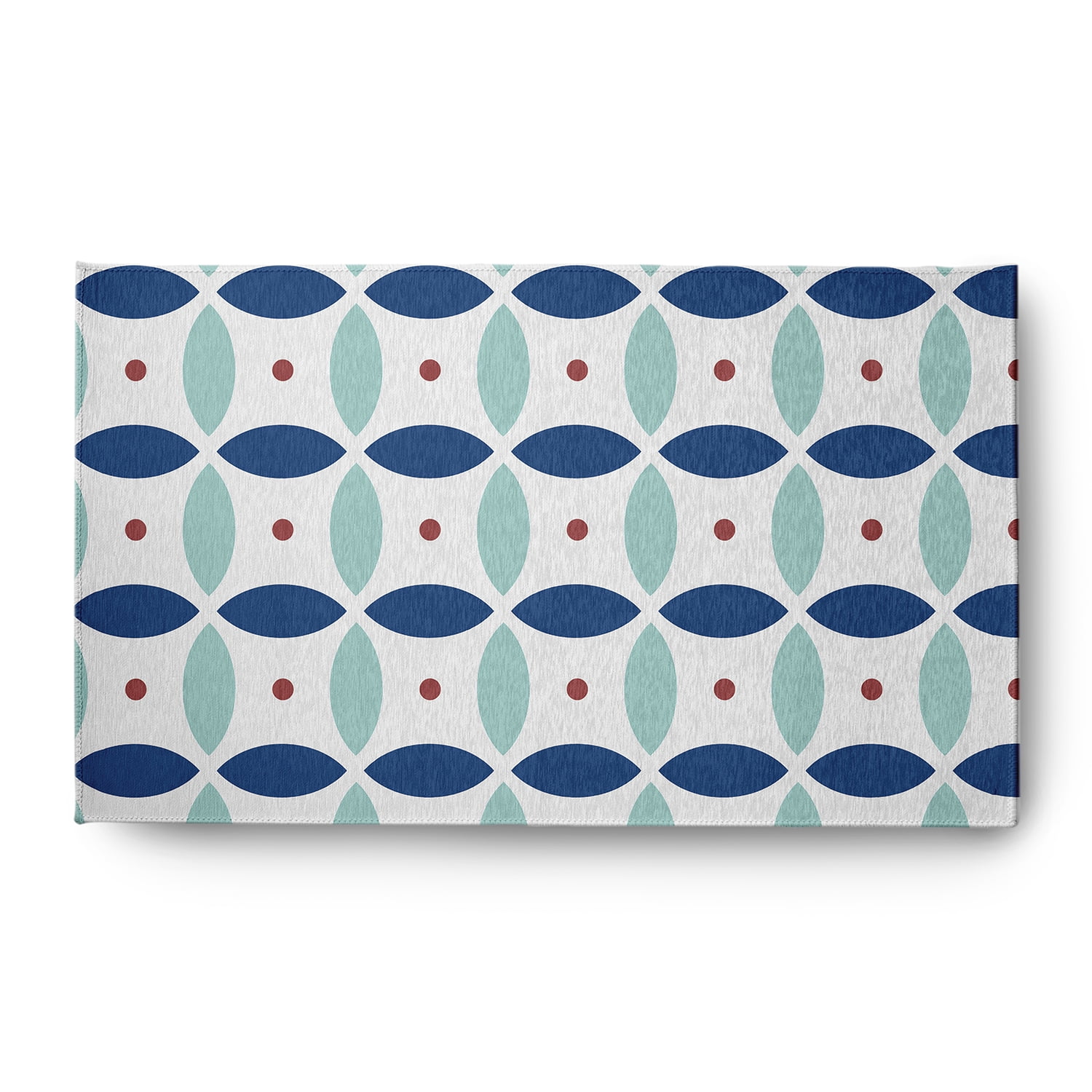 Simply Daisy 3' x 5' Dark Cobalt Blue Geometric Spring Chenille Indoor/Outdoor Rug
