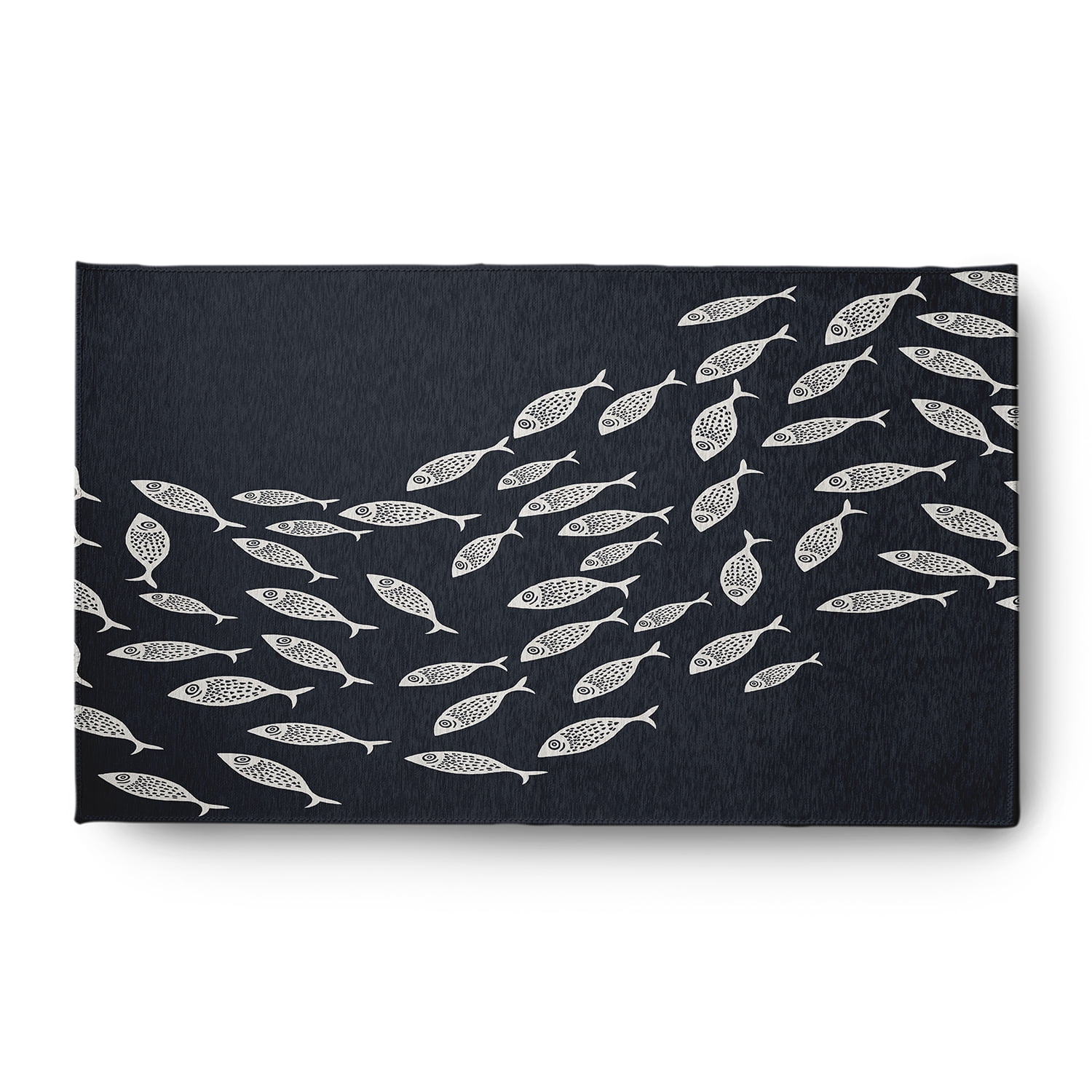 Simply Daisy 3' x 5' Escuela Nautical Chenille Rug, Shark Blue and White