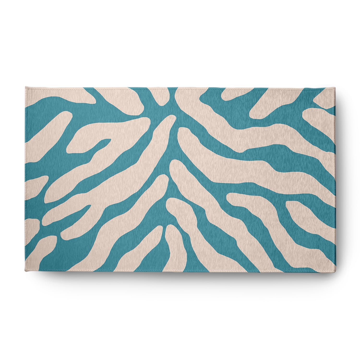 Simply Daisy 3' x 5' Explorer Blue Animal Stripe Spring Chenille Indoor/Outdoor Rug