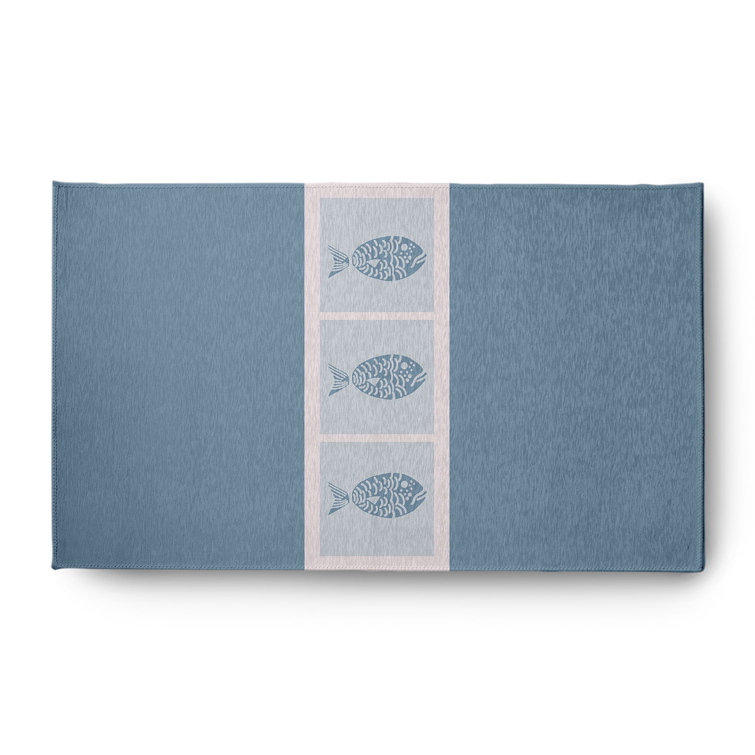 Simply Daisy 3' x 5' Fish Chips Nautical Chenille Rug, Dusty Smoke